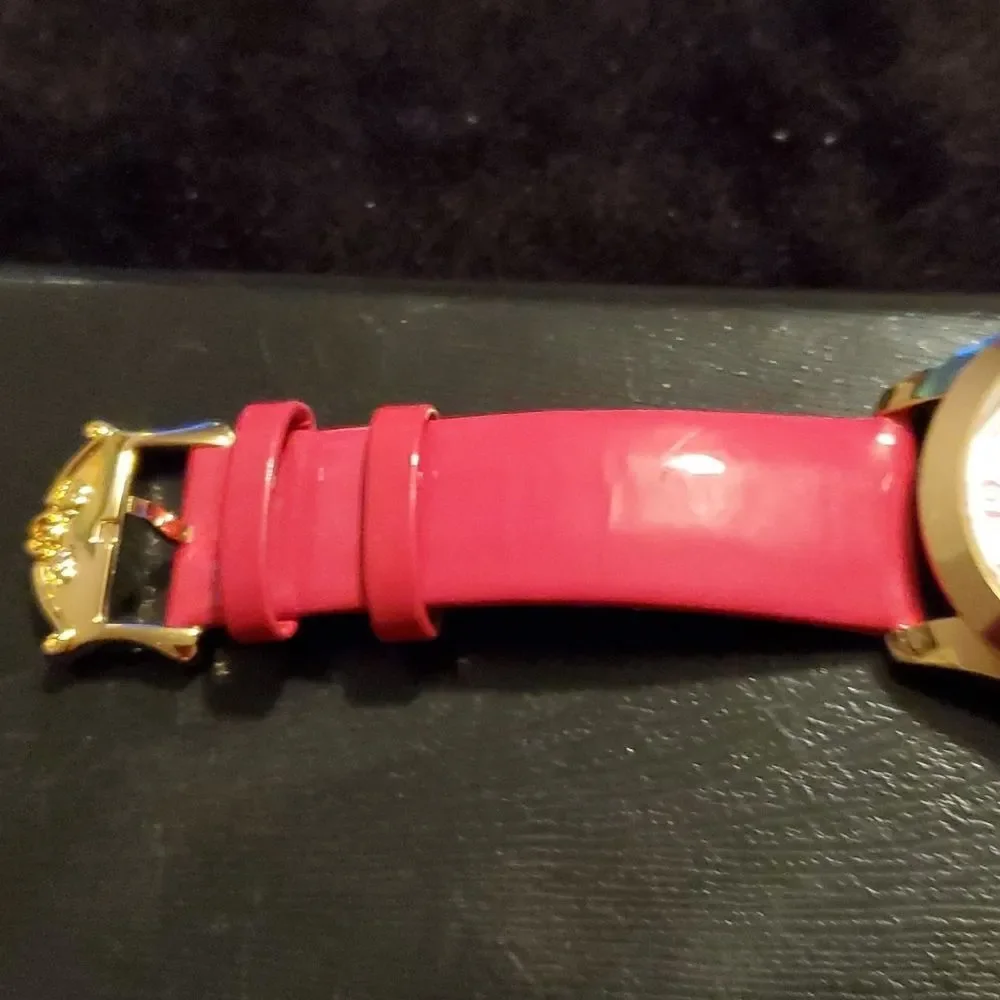 2 Betsey Johnson Women's Watches Black Zebra & Pink Patent‎ Leather